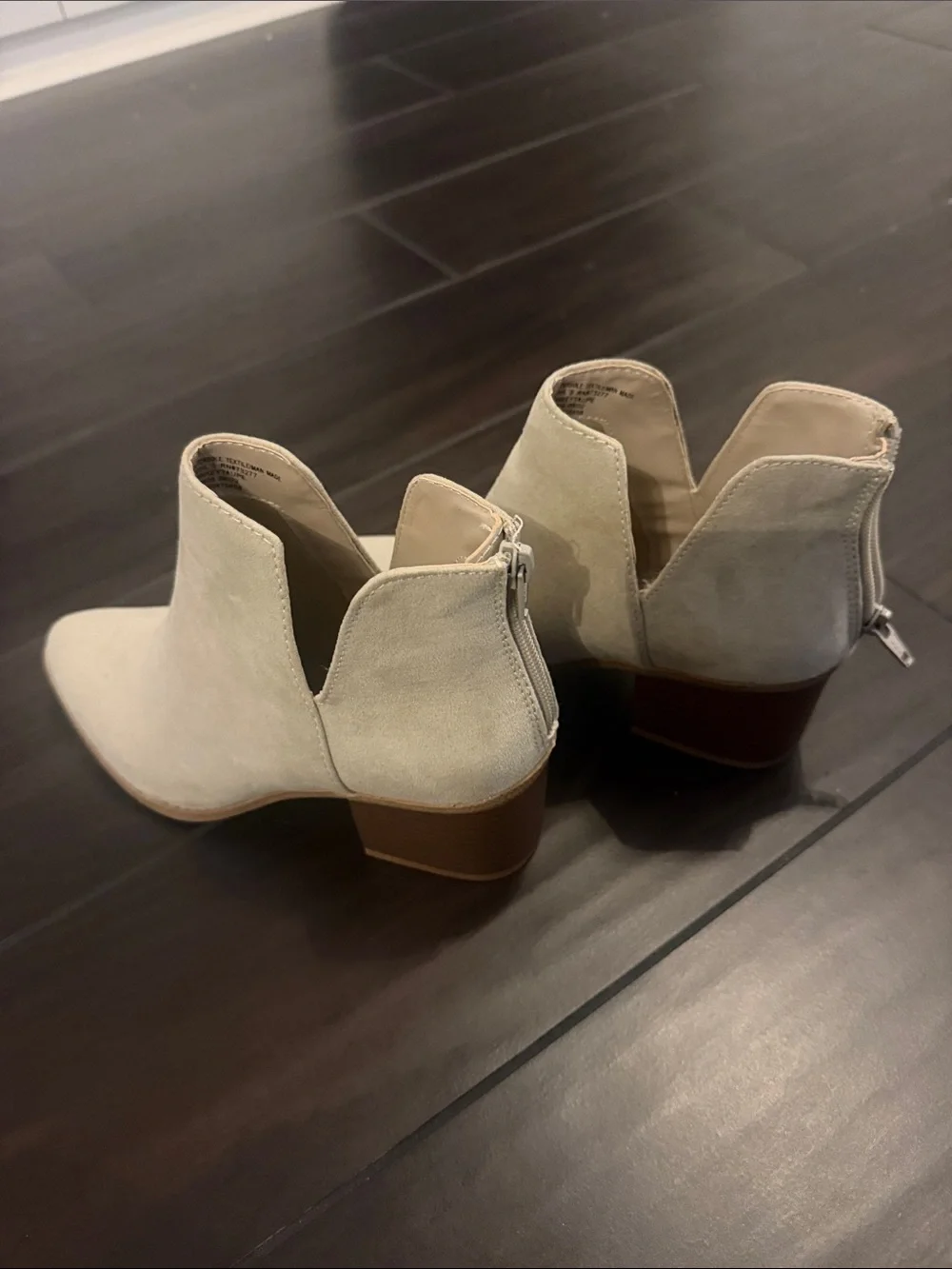 Women's Suede Ankle Booties in Light Beige